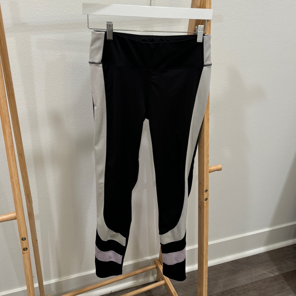 Bebe Black, Grey and Lavender Leggings
